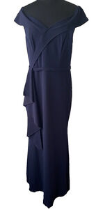 NWT Alisa Pan Dress Womens Extra-Large Navy On or Off Shoulder Formal Maxi Dress